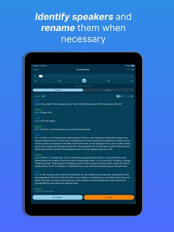 Transcribe Audio to Text VOXI iPad screenshot