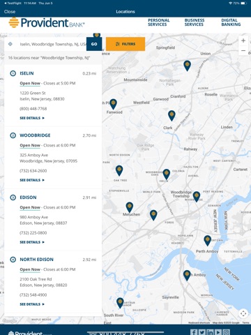 Provident Bank Business iPad screenshot