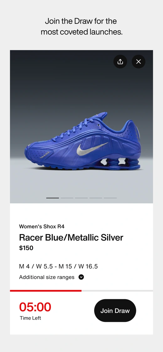 Nike SNKRS: Sneakers & Apparel search result