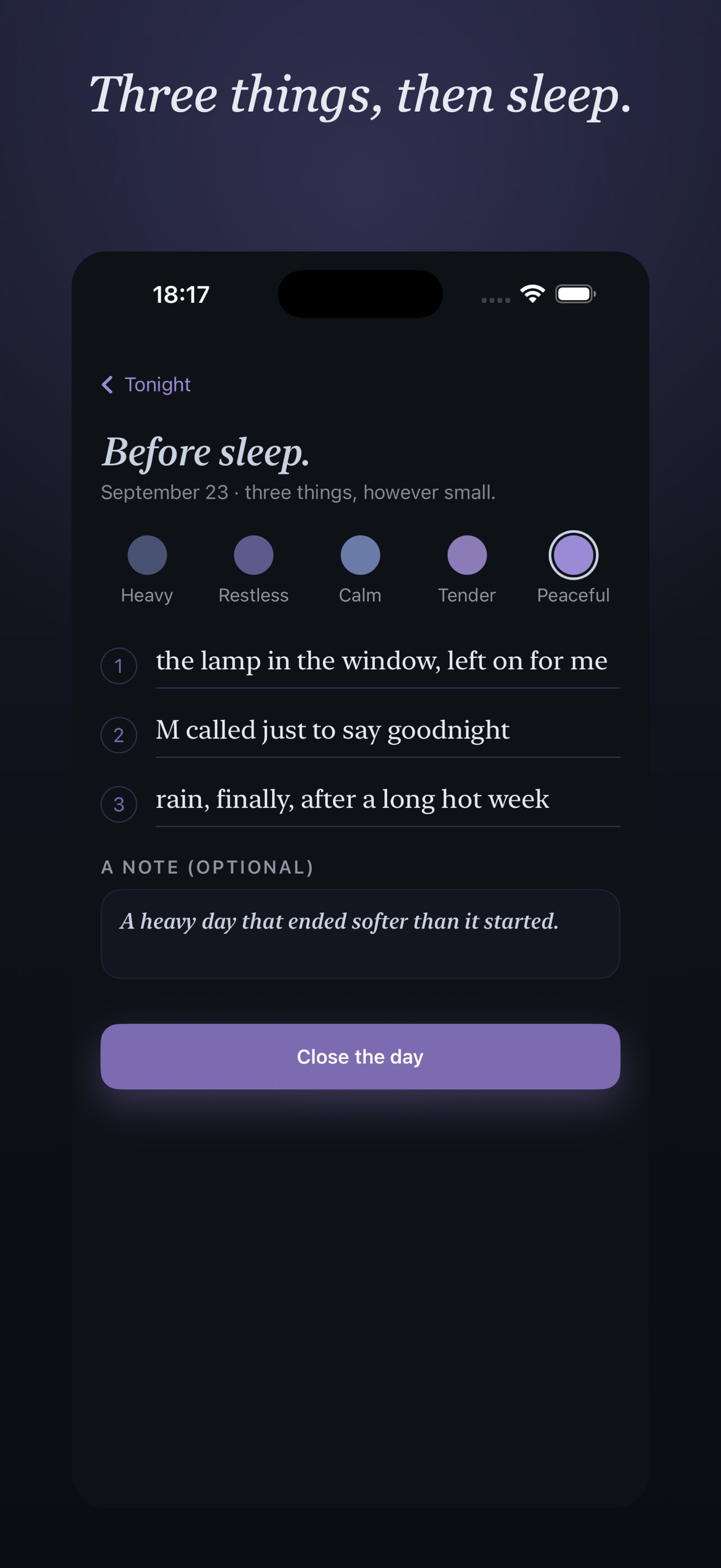 Screenshot 2 of Nocturne: Gratitude Journal