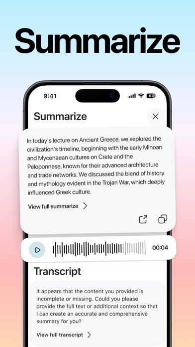 Transcribe voice to text notes