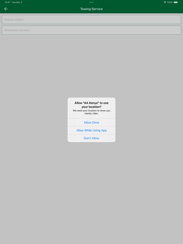 AA Kenya. iPad screenshot