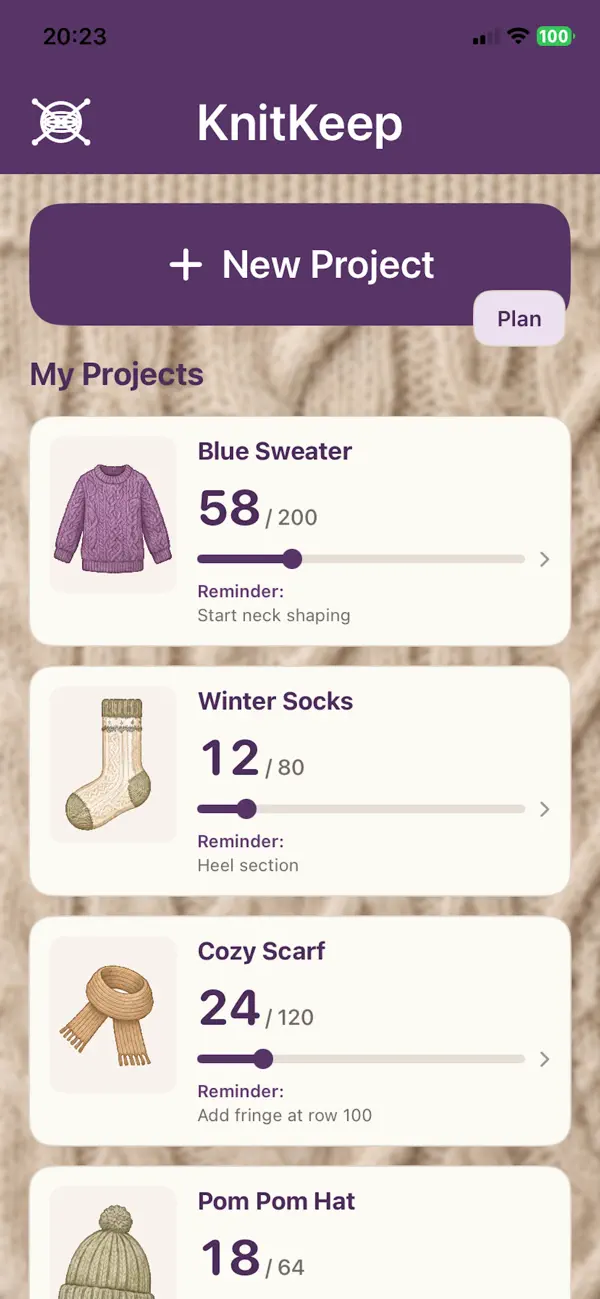 Screenshot #1 pour KnitKeep Row Counter