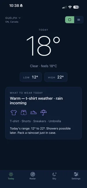Pine: Weather & What to Wear screenshot 1