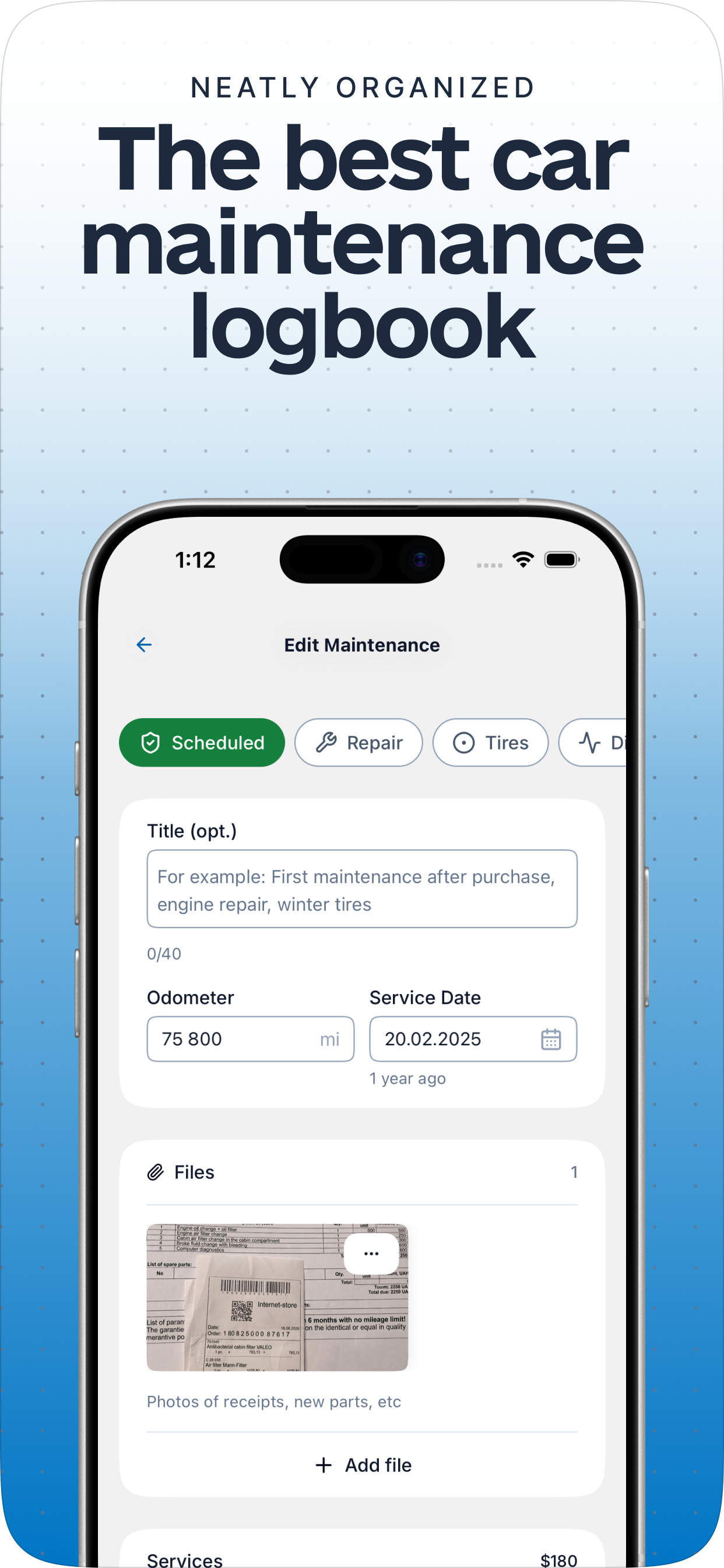 MiyMotor - Maintenance logbook