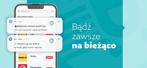 Blix - Gazetki Promocyjne - Los usuarios se mantienen informados con notificaciones oportunas, como la de una nueva revista de Biedronka y ofertas destacadas de productos como la mantequilla.