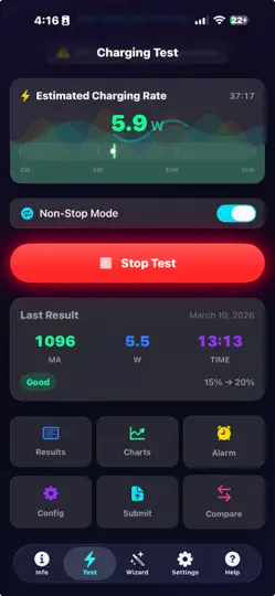 Amperes 4: Pil Ve Şarj Testi iPhone Ekran Görüntüsü 3