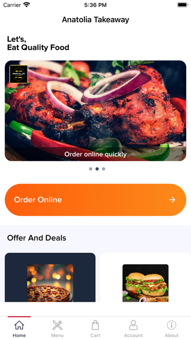 Anatolia Takeaway Online Screenshot