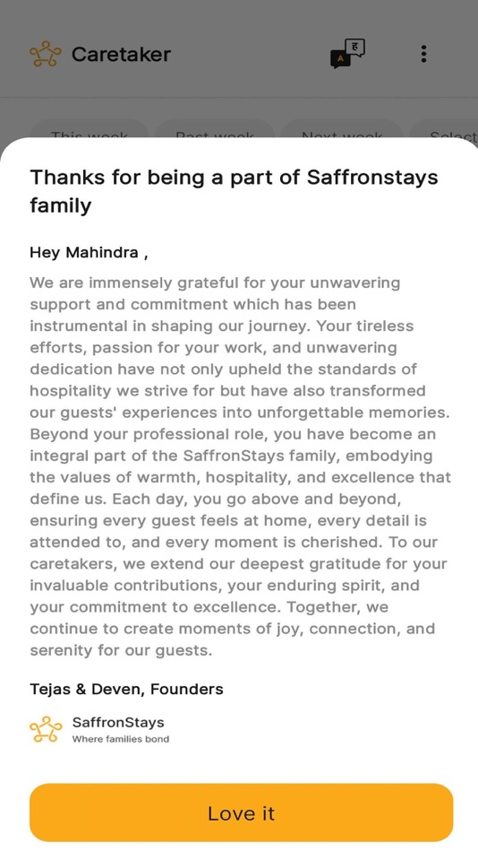 #2. Caretaker by SaffronStays (iOS) Av: Saffron Studios Private Limited