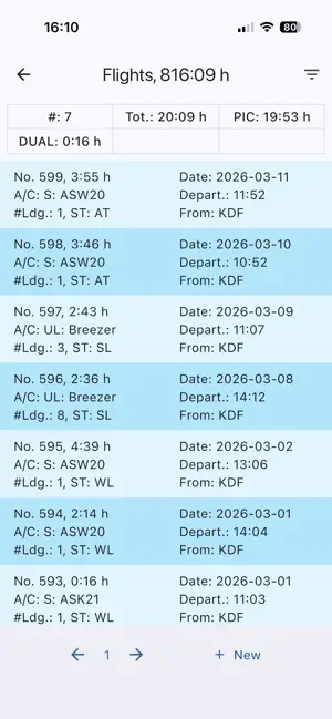 PilotLogix - EASA Flight Log screenshot 1