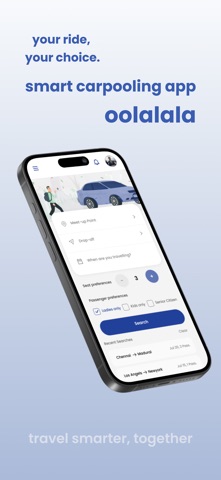 Oolalala - Ride Sharing App iPhone screenshot