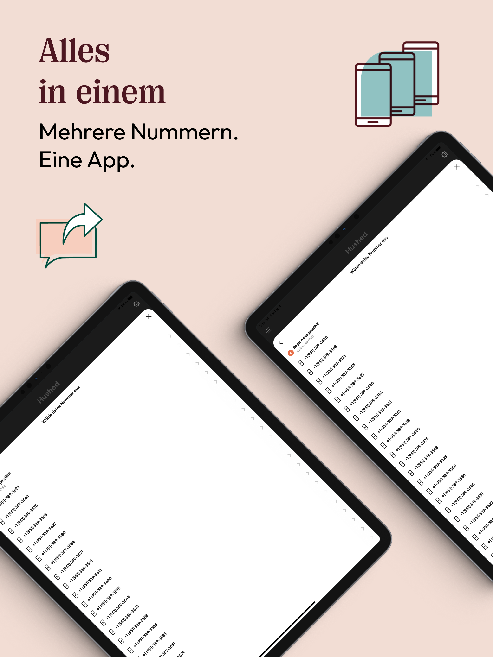 Hushed - zweite telefonnummer