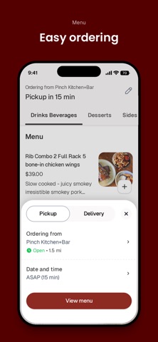 Pinch Kitchen+Bar iPhone screenshot