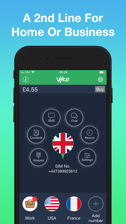 #1. Vyke: Second Phone Number (iOS) 게시자: Vyke Telecoms Limited