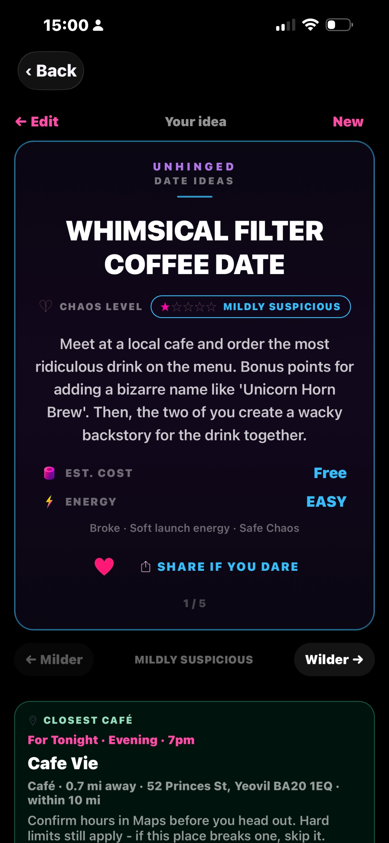 Screenshot 7 of Unhinged Date Ideas