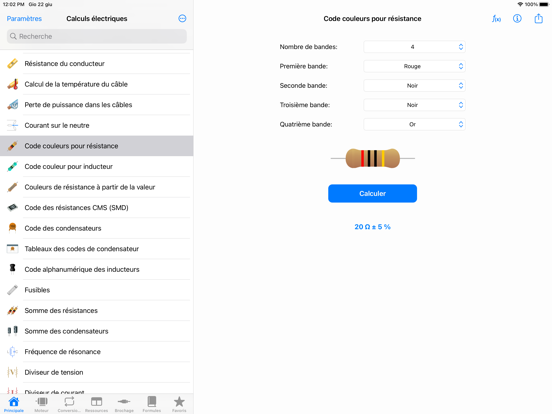 Screenshot #6 pour Calculs électriques