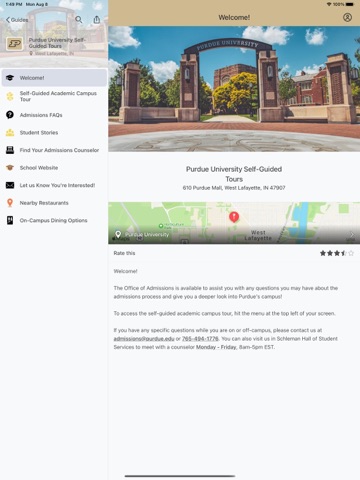PurdueGuide iPad screenshot