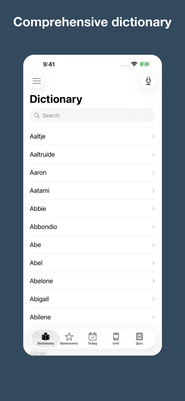 Screenshot #1 pour First Name Dictionary