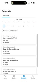 Fitness System Member App screenshot