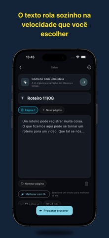 Teleprompter: Roteiro e Vídeo iPhone screenshot