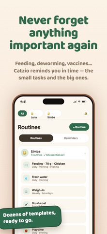 Catzio - Cat Care & Diary iPhone screenshot