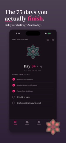 Bloomstreak: 75 Day Challenge iPhone screenshot