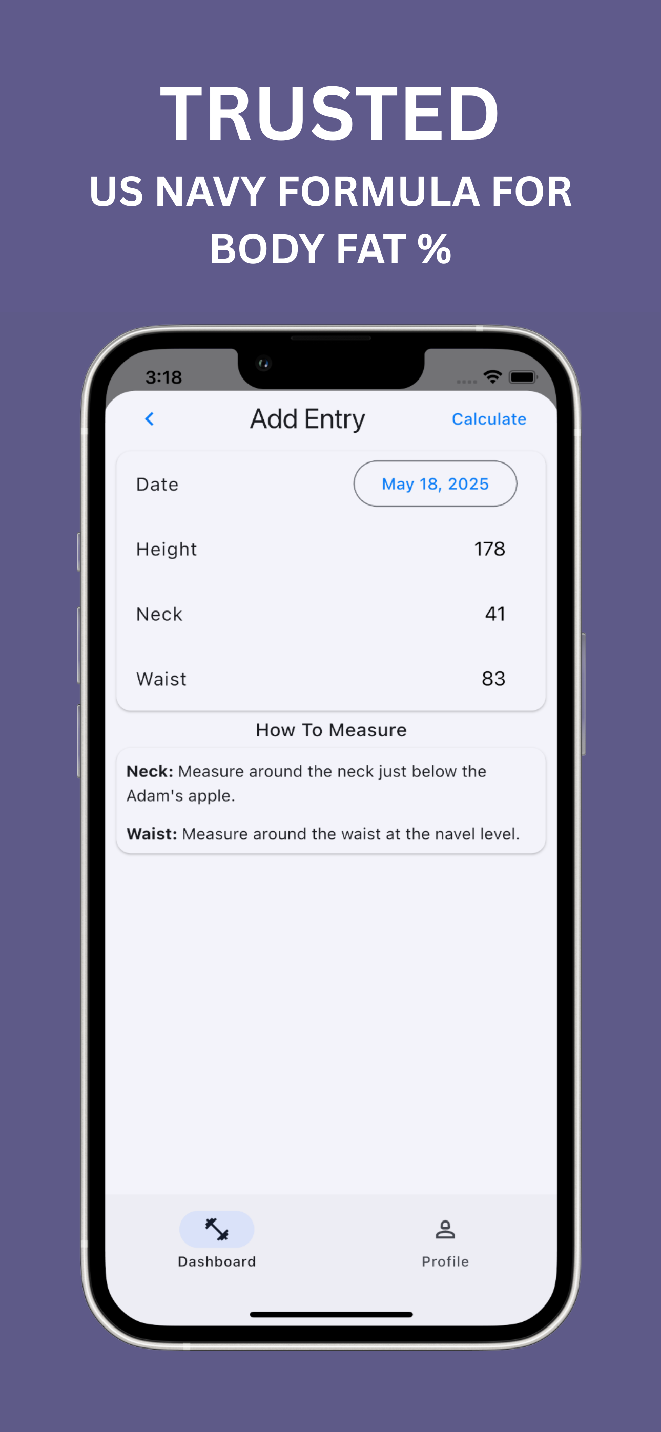 Body Fat calculator & Tracker