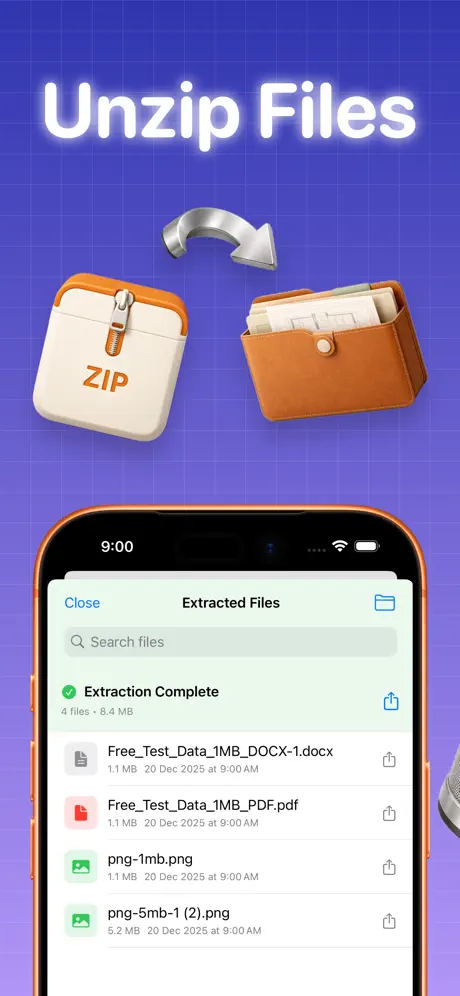 NanoJet: Save & Organize Files 下载管理器应用截图