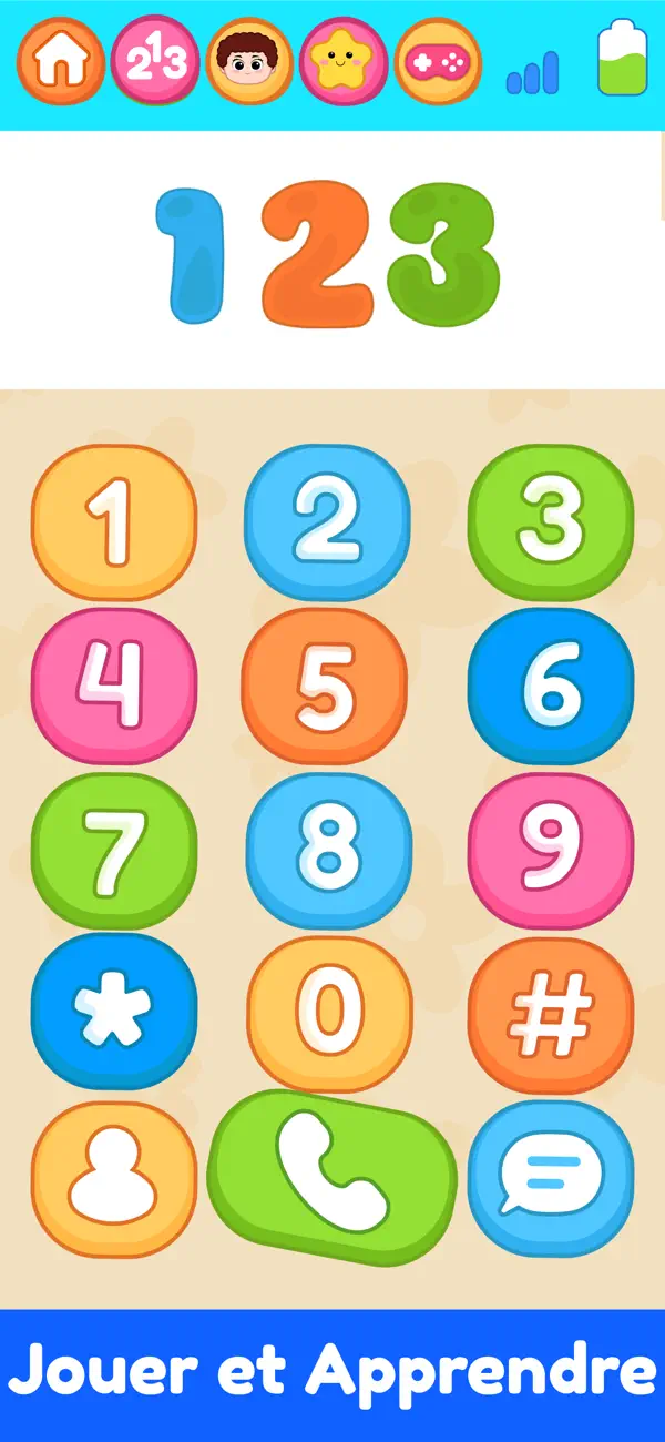 Screenshot #1 pour Baby Smart Phone Kids Game 1-5