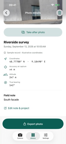 GPS Camera: Fieldnote Screenshot 6 of 9