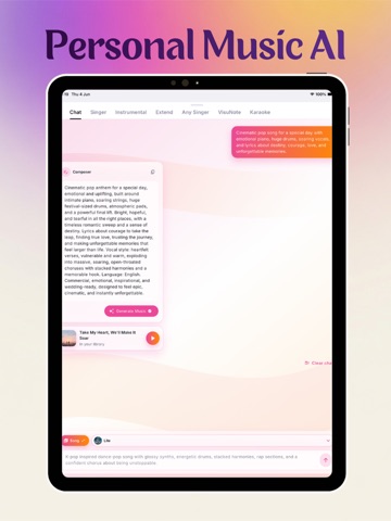 VibeTunes: AI Music Generator iPad screenshot