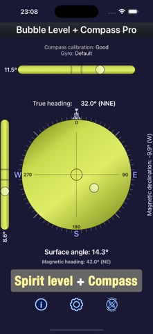 Bubble Level + Compass Pro Screenshot 1 of 5