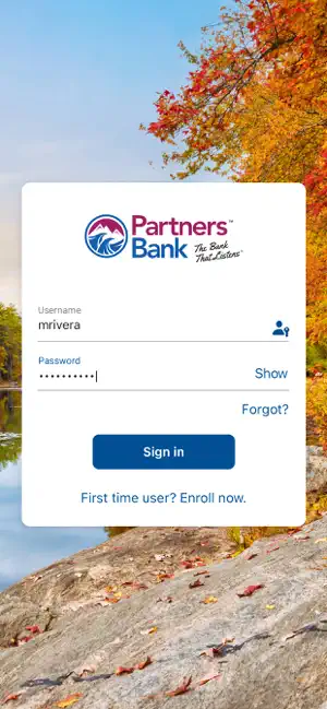 Partners Mobile Bank screenshot 1