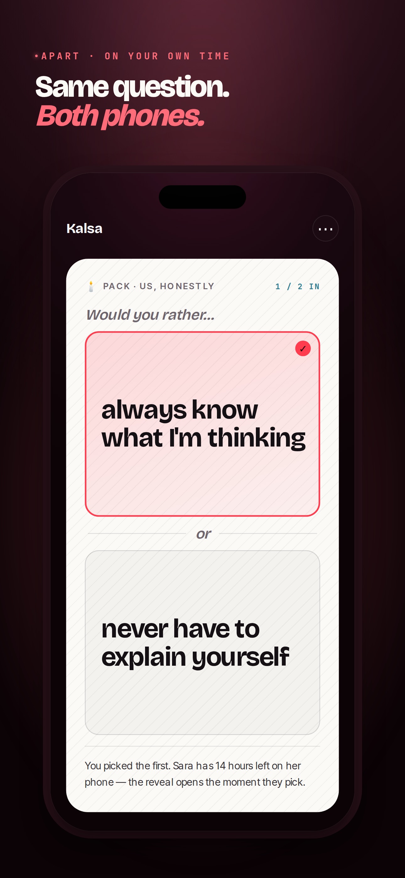 Screenshot 4 of Kalsa: Couples Question Game