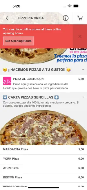 Pizzeria Crisa AGUILAS screenshot 3