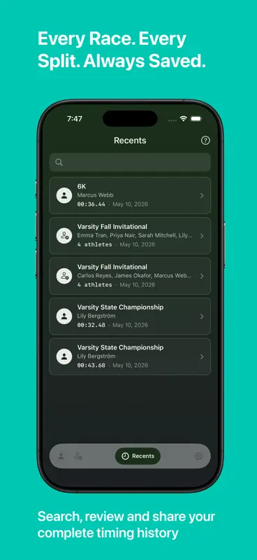 StopWatch for Cross Country screenshot 3 of 6