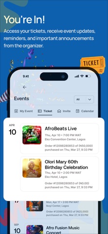 Eventflutter iPhone screenshot