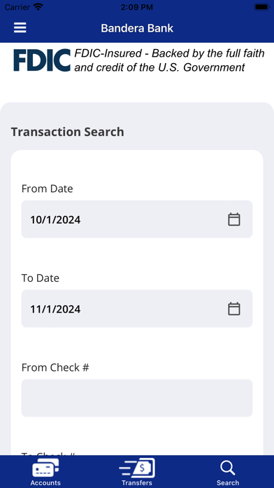 Bandera Bank Mobile Banking Screenshot