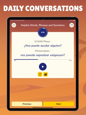 Spanish Basic Phrase iPad screenshot