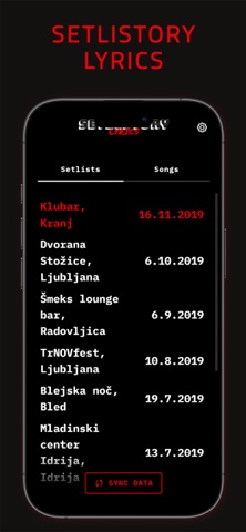 Setlistory Lyrics Screenshot 1 of 5