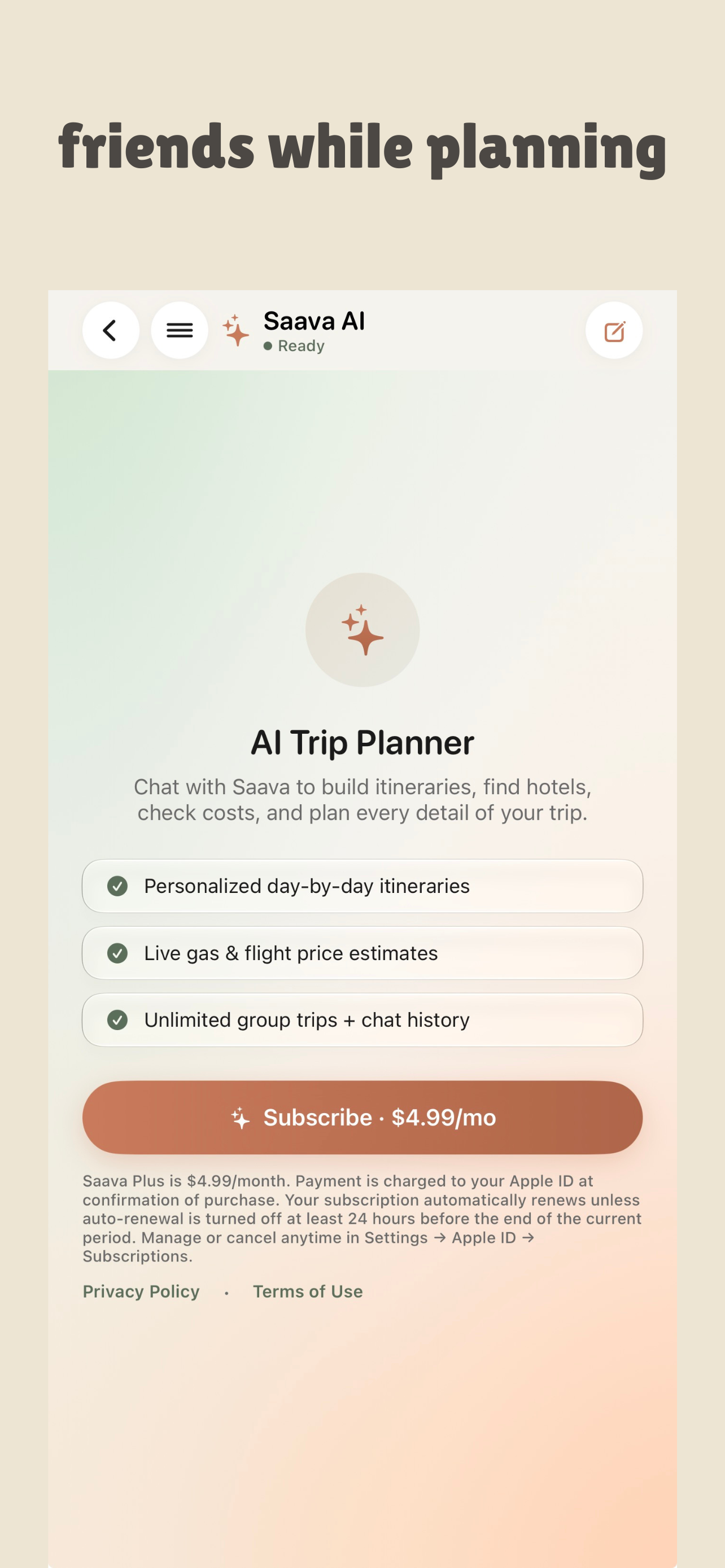 Saava — Plan Trips Together screenshot 3