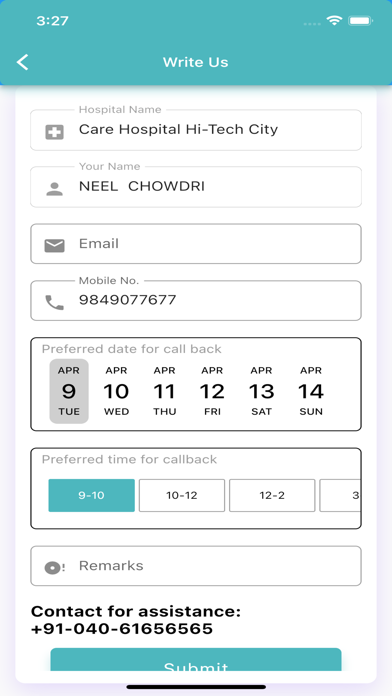Care Hospitals Patient App Screenshot