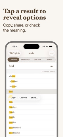 wrdlr Word Finder Dictionary iPhone screenshot