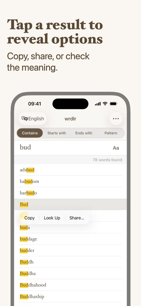Screenshot #3 pour wrdlr Word Finder Dictionary