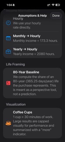 Dollars to Time Calculator screenshot