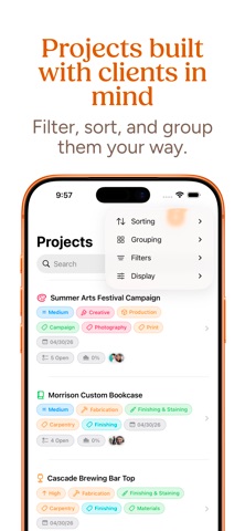 Clients – Contacts & Projects screenshot