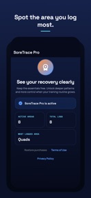 SoreTrace: Muscle Recovery Log screenshot
