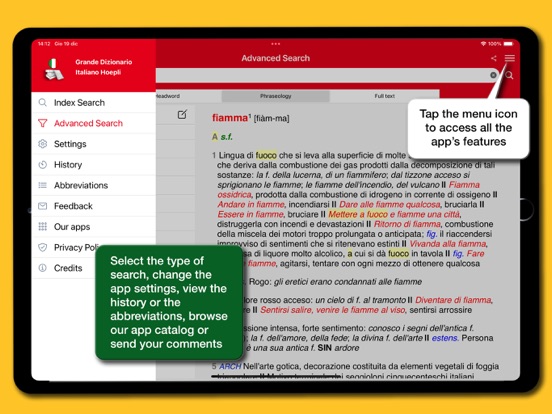 Dizionario Italiano Gabrielli iPad screenshot