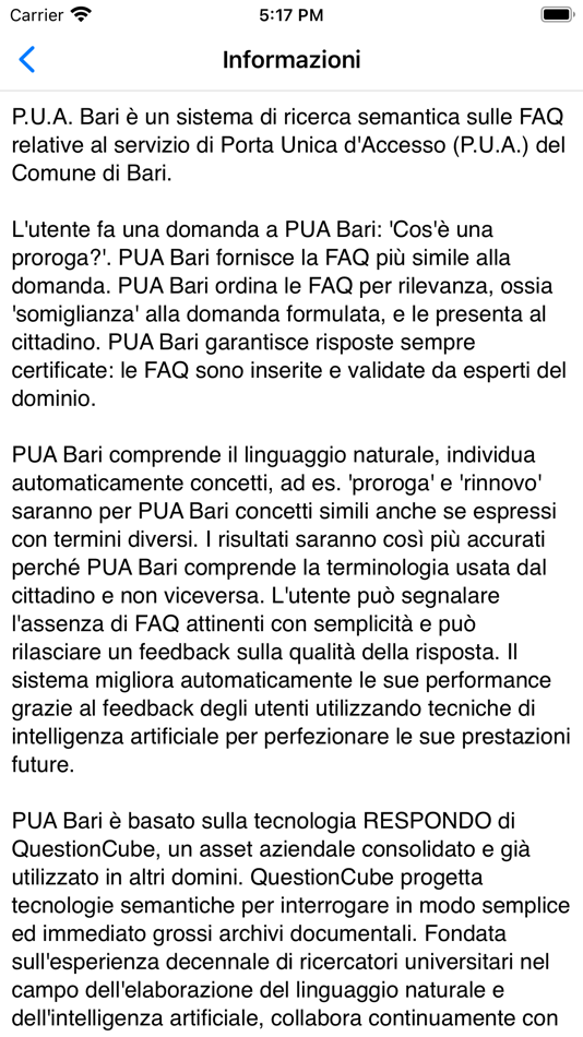 #4. PUA Bari (iOS) Podle: Cooperativa Sociale CAPS