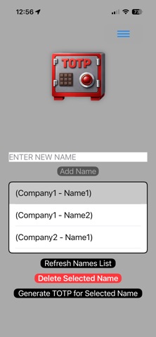 Biometric TOTP Authenticator screenshot